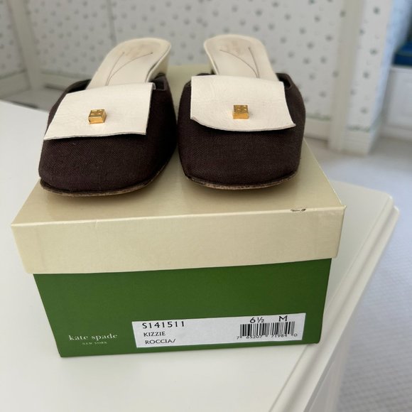 Kate Spade leather and linen mules - Picture 2 of 3